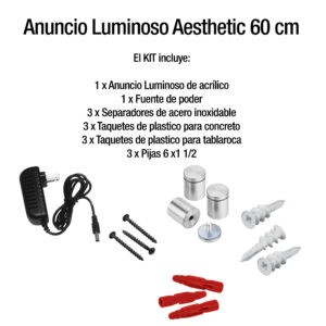 Anuncio Luminoso -Acrilico Blanco 60*60cm - Imagen 3